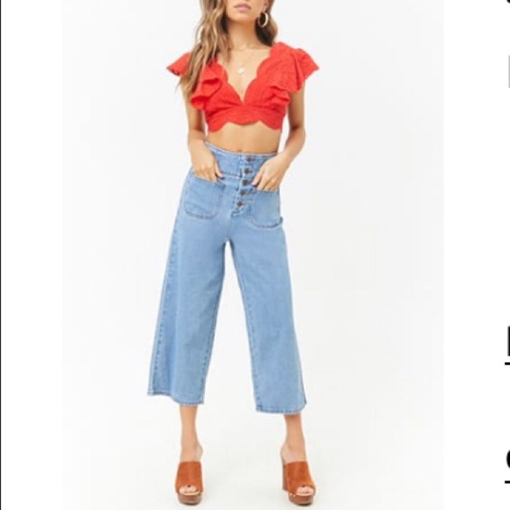 Button-Fly ankle jeans